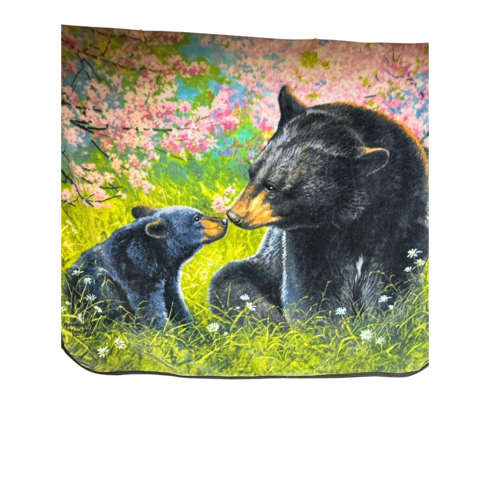 A Mothers Love Abraham Hunter On A Bears Plush Blanket 49x56 Beautiful Condition